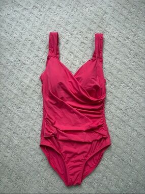 Jantzen Bright Fuchsia Halter One-Piece Swimsuit
